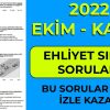 2022 EKİM KASIM Ehliyet Sınavı Hazırlık Soruları Çöz / Ehliyet Sınav Soruları 2022 / 50 Soru